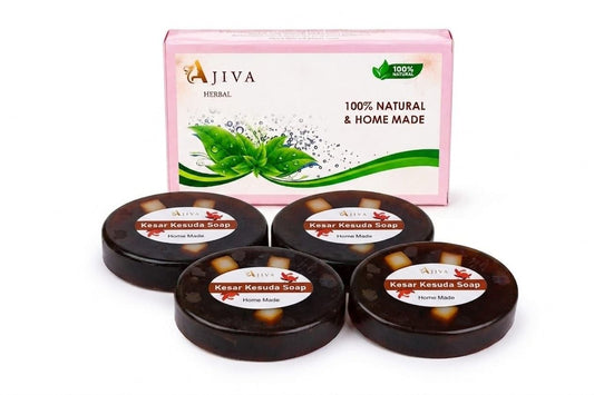 Hand Made Real Kesar Bath soap for Unisex, Best for All types of skin (pack of 4) 100g each