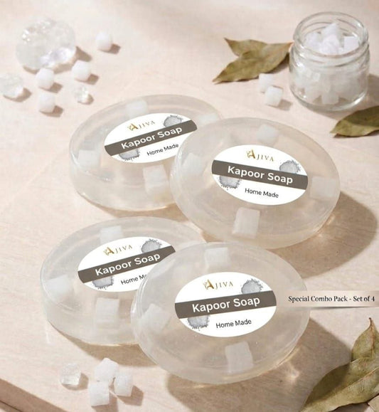 Ajiva Handmade & Natural Kapoor soap. 100gm-Pack Of-4