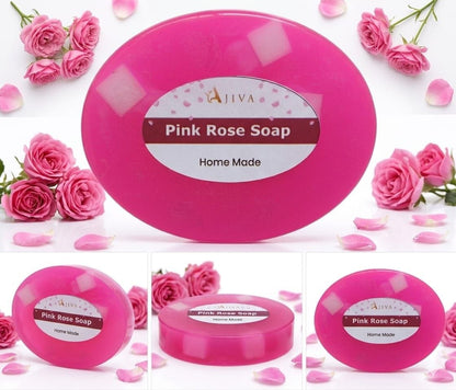 Ajiva Rose Body Cleanser Soap Bar, 100g (pack of 4)