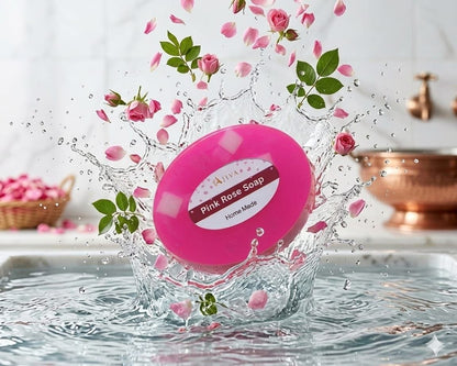 Ajiva Rose Body Cleanser Soap Bar, 100g (pack of 4)