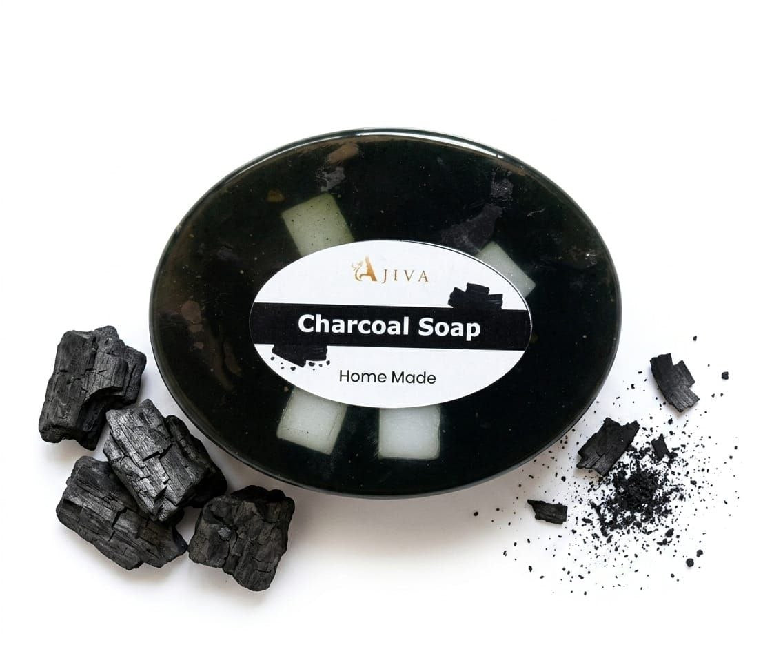 Ajiva Turmeric Charcoal Body Cleanser Natural Body Cleansing Soap for Men & Women (100 gm-Pack of 4)