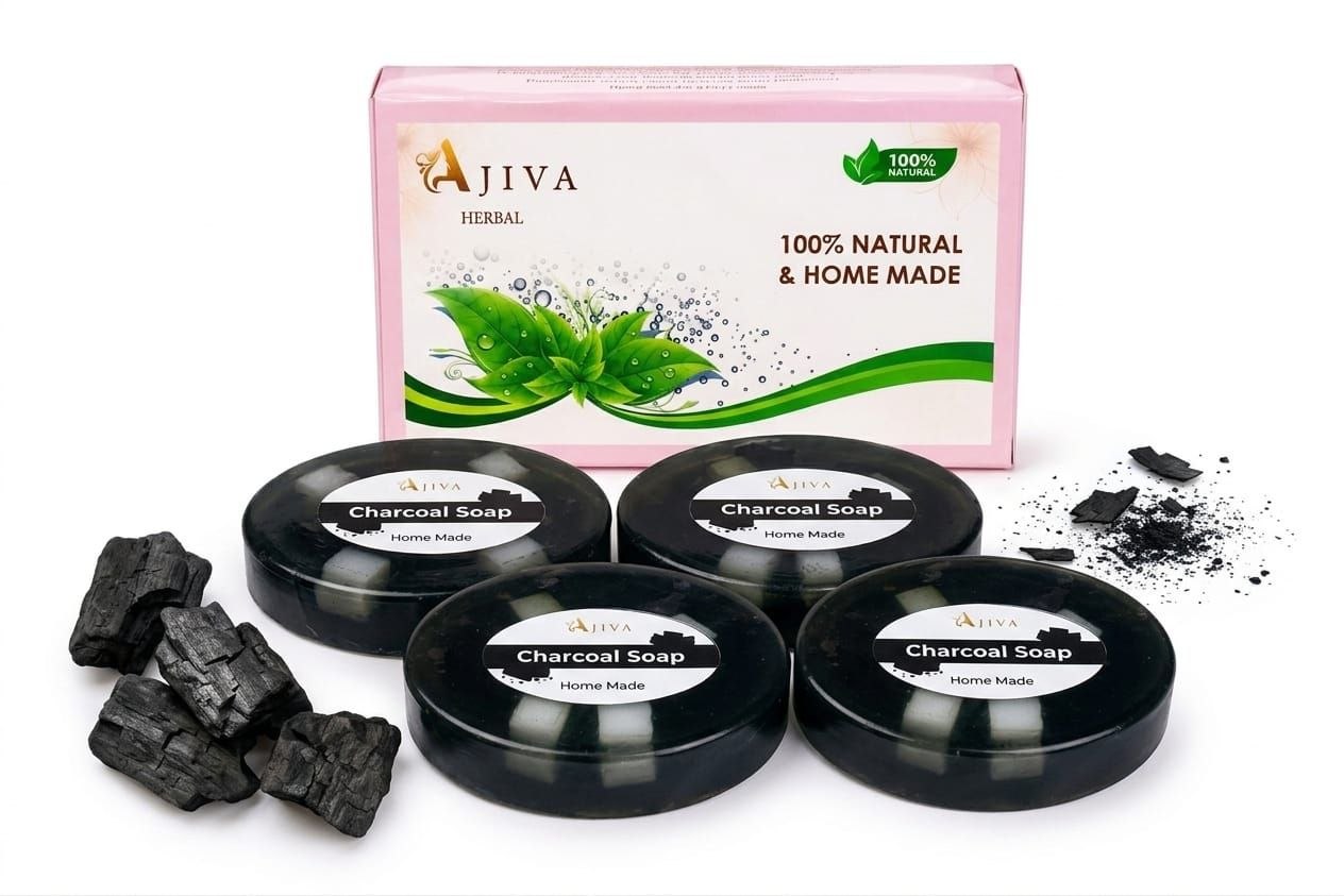 Ajiva Turmeric Charcoal Body Cleanser Natural Body Cleansing Soap for Men & Women (100 gm-Pack of 4)