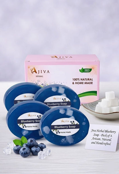 Ajiva Blueberry Aqua Fresh Body Cleanser Soap , Suitable for All Skin Types - 100G (Pack of 4)