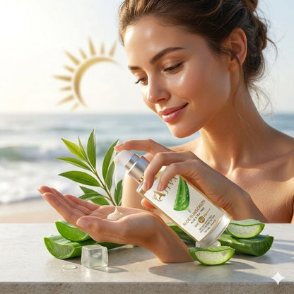 Ajiva Sun Shield Aloe vera 30+ SPF UVB Sunscreen Ultra Protectective Lotion For Normal to Oily Skin, 100ml