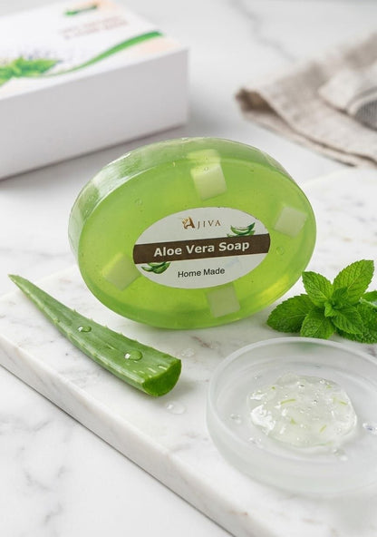Ajiva Aloe Vera Handmade Body Cleanser Soap for Men and Women (100g, Pack of 4)