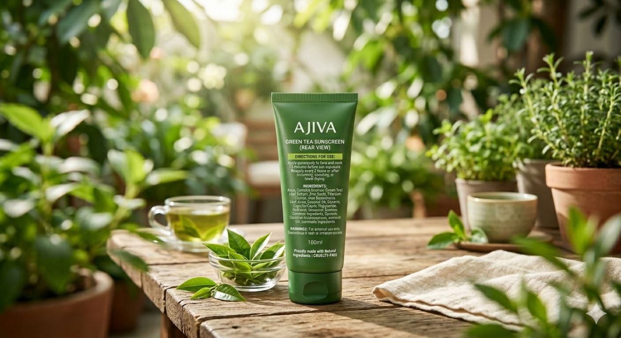 Ajiva Green Tea & Zinc Super-Matte Gel Sunscreen SPF 50 PA ++++ | 100g | Formulated for Oily, Combination and Acne Prone Skin