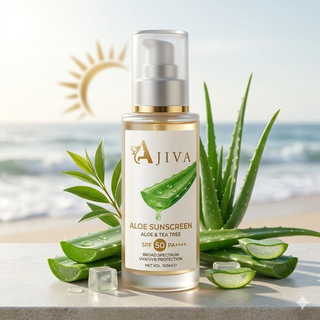 Ajiva Sun Shield Aloe vera 30+ SPF UVB Sunscreen Ultra Protectective Lotion For Normal to Oily Skin, 100ml