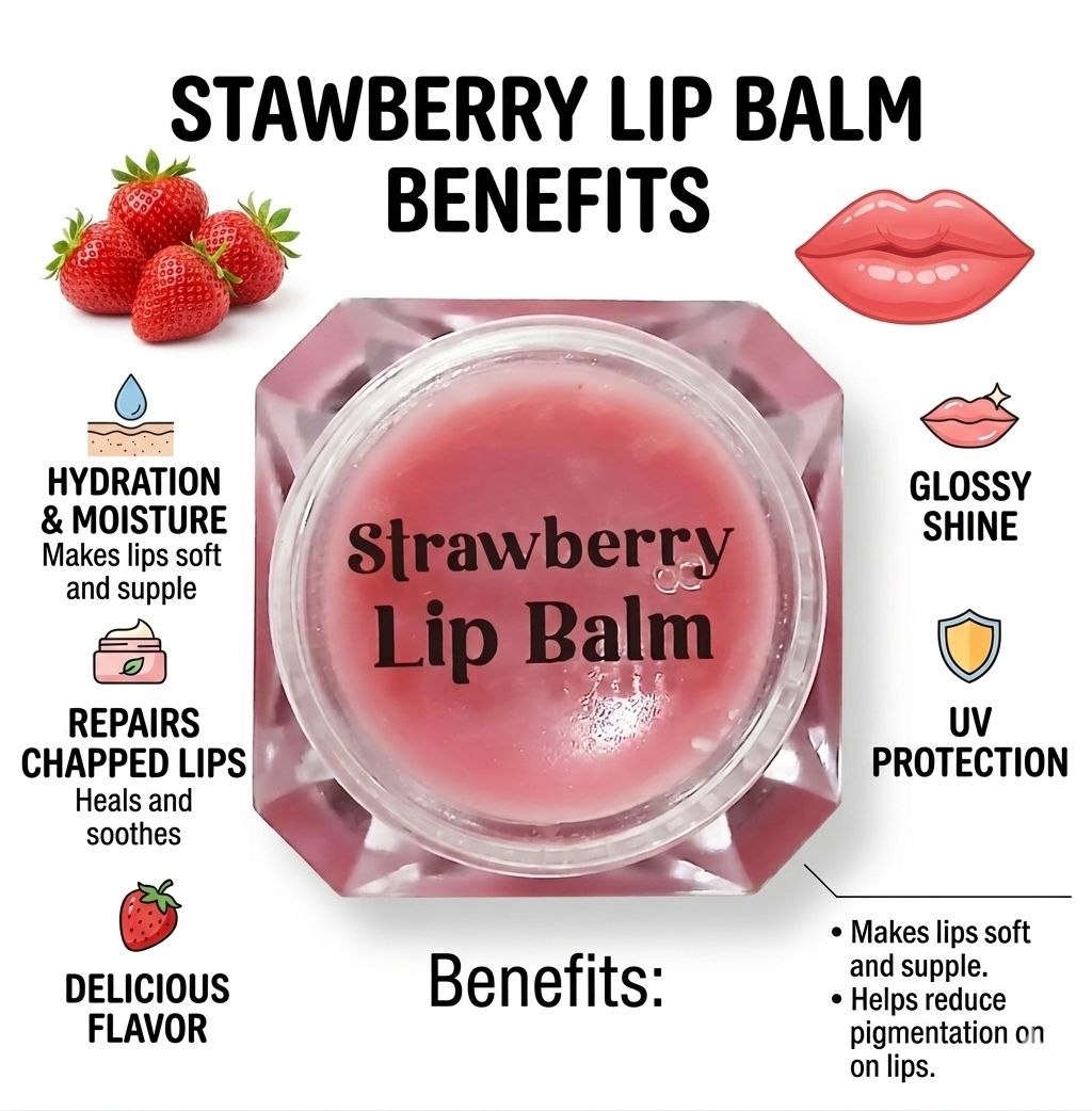 Rose&Strawberry Tinted Lip Balm with SPF 50 & Vitamin C + E | Lipbalm for Dry & Dark Lips | Pack of 2