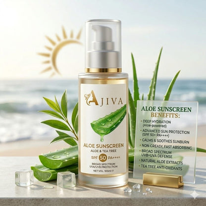 Ajiva Sun Shield Aloe vera 30+ SPF UVB Sunscreen Ultra Protectective Lotion For Normal to Oily Skin, 100ml