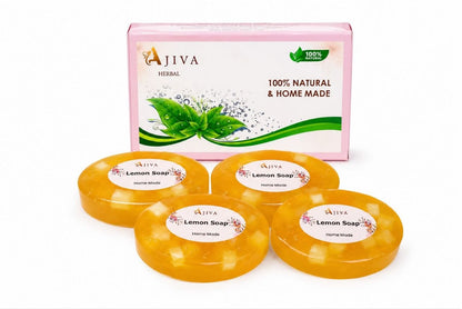 Ajiva Lemon Herbal Body Soap for Men and Women (100g, Pack of 4)